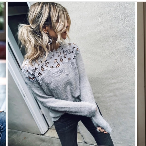 Vici Sweaters - Vici Sincerely Yours Sweater in Grey